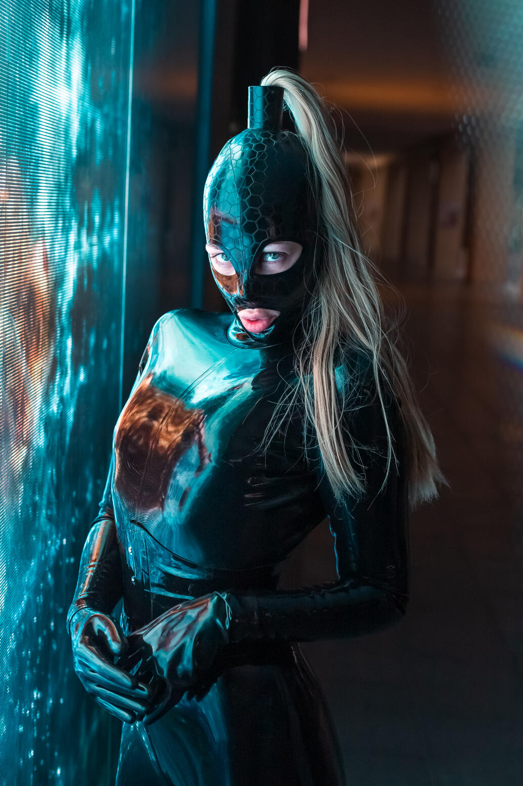 Cyberpunk catsuit girl